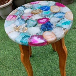 Round Agate Mix Table Top For Handmade Dinning Room Table For Home Decor
