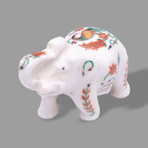 Marble Inlay Elephant Statue For Home Decor Collection in Christmas Gifts