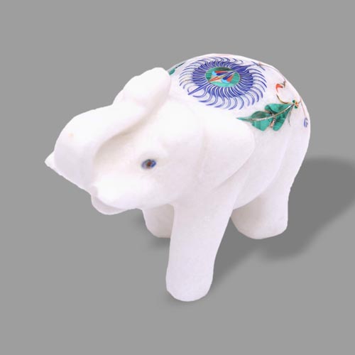 marble elephant trunk statue for easter gift