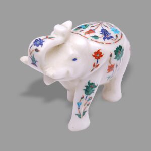 Elephant Figurine Semi Precious Stone Art New Home Gifts