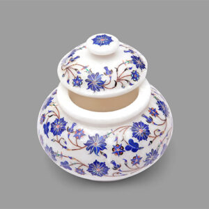 White Marble Inlay Art Flower Vases For Handmade and Home Decoration Also Gift For Her