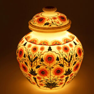 White Marble Pietra Dura Art Flower Vases Home Decor Decoration and Christmas Gifts