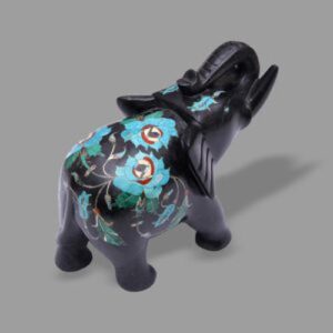 Black Marble Elephant Trunk Statue For Handmade and Home Décor