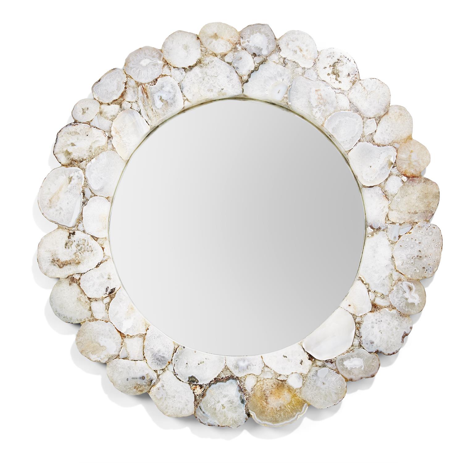 Agate White Wall Mirror For Handmade Kitchen Décor Furniture For Interior - Image 3