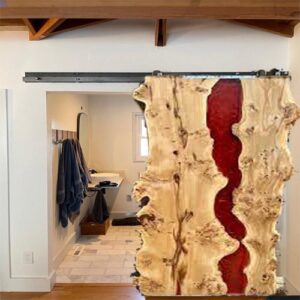 Wood Door With Epoxy & Resin Live Edge Walnut Art Mid Century Modern Furniture