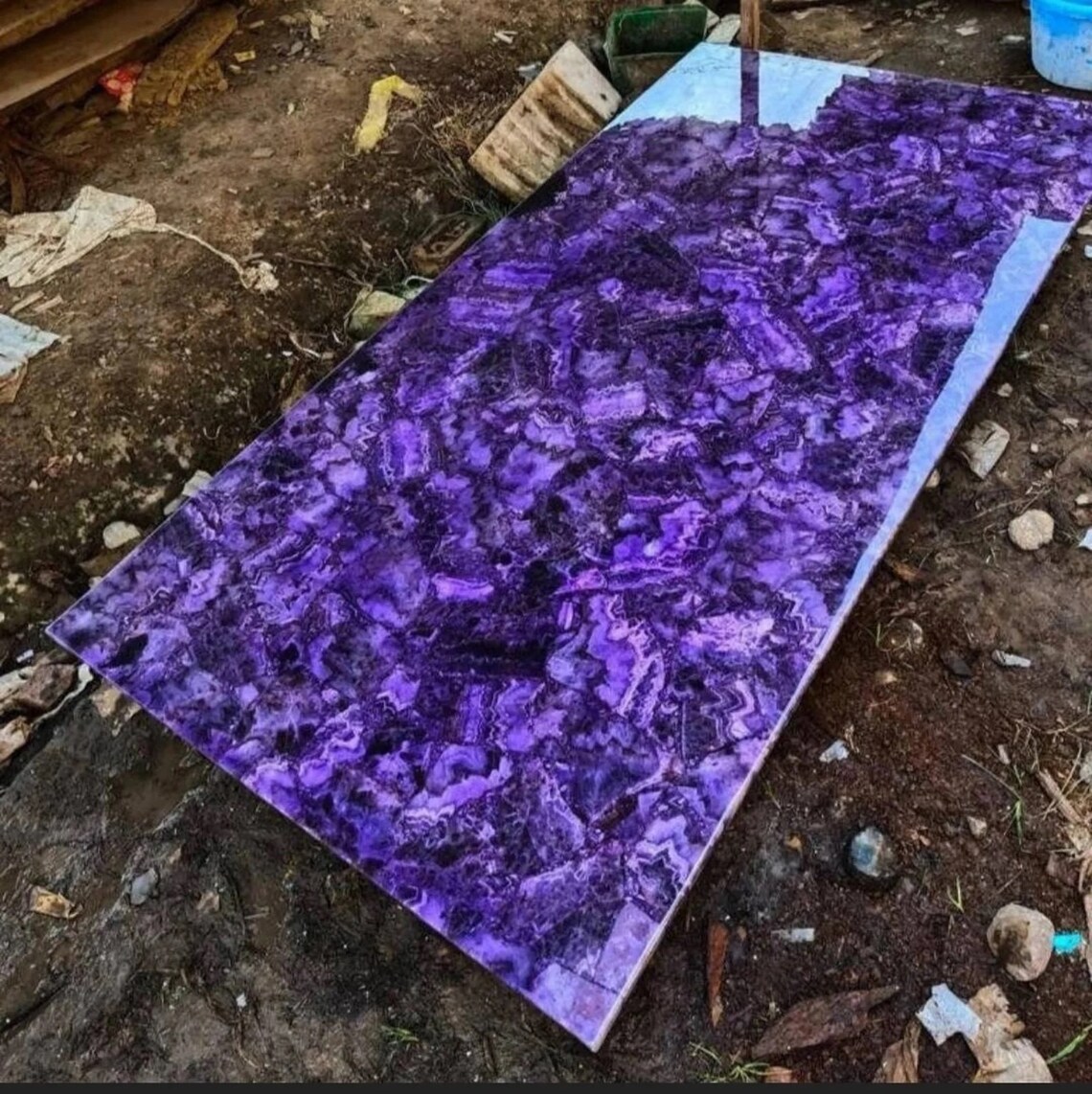 Stone Countertops With Purple Amethyst Stone Kitchen & Bathroom Interior - Image 2