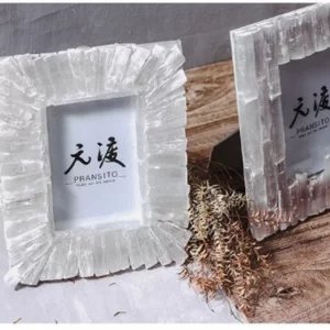 White Selenite Photo Frame For Home Decor Wall Collection Christmas Gifts