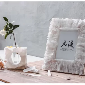 White Selenite Photo Frame For Home Decor Wall Collection Christmas Gifts