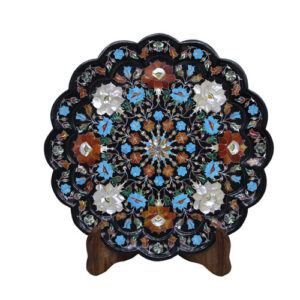 Black Marble Inlay Art Plates For Handmade Christmas Gifts For Her