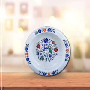 Marble Inlay Flower Art  Fruit Bowl For handmade And Home décor Collection