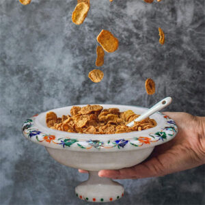 Buy Small White Inlay Art Fruit bowl For Christmas Gifts Decoration