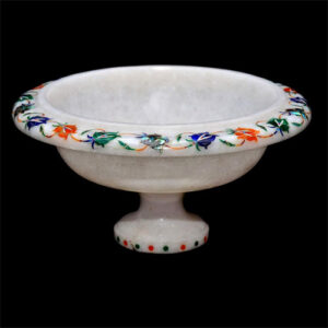 Buy Small White Inlay Art Fruit bowl For Christmas Gifts Decoration