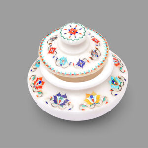 White Marble Inlay Art Flower Vase With Lead for Christmas gift For her