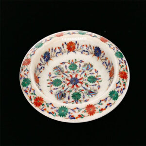 Marble Inlay Flower Art Fruit bowl For Handmade and Christmas Gifts For Her