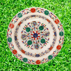 Marble Inlay Flower Art Fruit bowl For Handmade and Christmas Gifts For Her