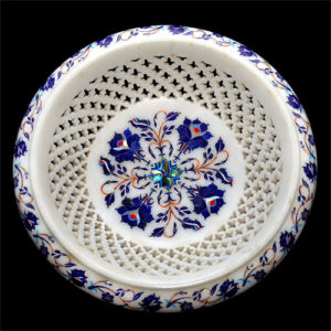 Marble Inlay Flower Fruit bowl Christmas Gifts For Her