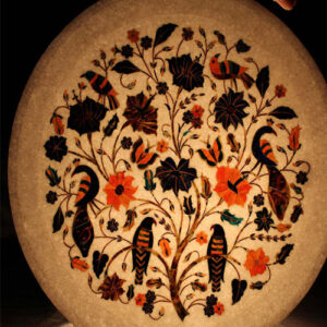 White Marble Inlay Art Plates For Home Décor And Christmas gifts For Her